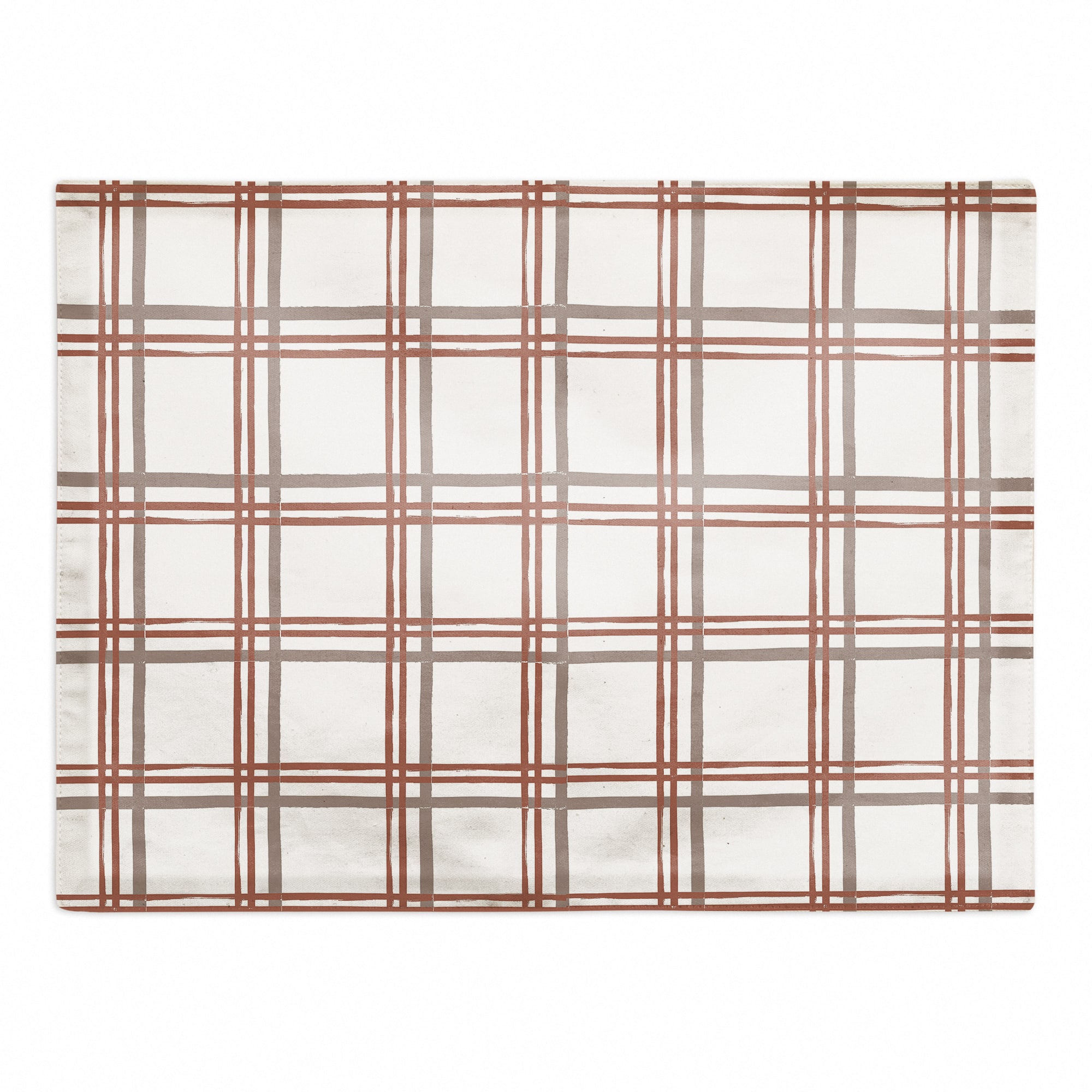 Holiday Plaid on White Cotton Twill Placemat